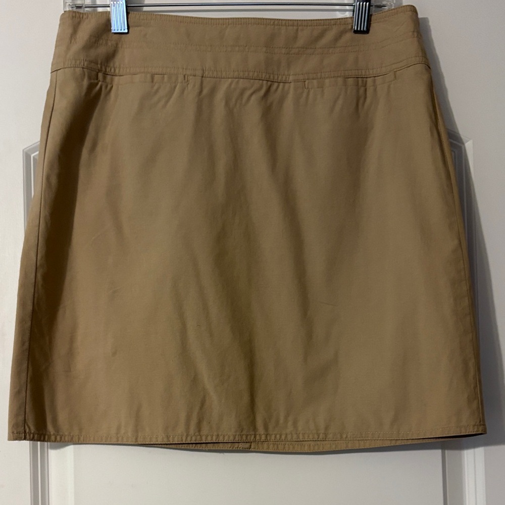 LOFT Khaki Mini A-Line Skirt